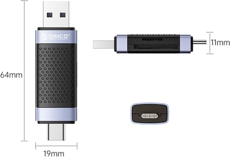USB Type-C SD TF Micro SD Kart Okuyucu