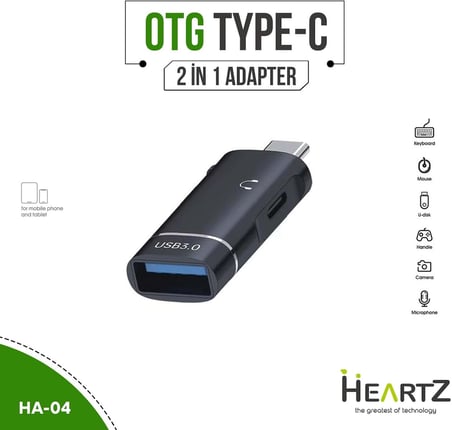 FLASH BELLEK OTG USB TYPE C OKUYUCU ÇİPLİ OTG BELLEK OKUYUCU VE KULAKLIK DÖNÜŞTÜRÜCÜ 2 İN 1 İKİSİ BİR ARADA (TYPE C OTG VE KULAKLIK HA-04)