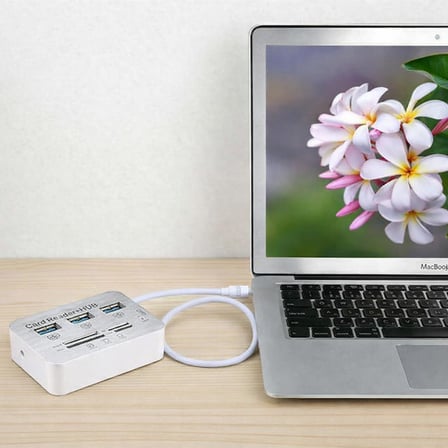 USB 3.0/3.1 Hub + Card Reader Çoklu Kart Okuyucu, 3 USB Girişli, 5/10 Gbps Veri Aktarım Destekli, SD(HC) MS DUO M2 T-Flash Kart Yuvalı, 20/30 cm Kablolu (NRT-30619)