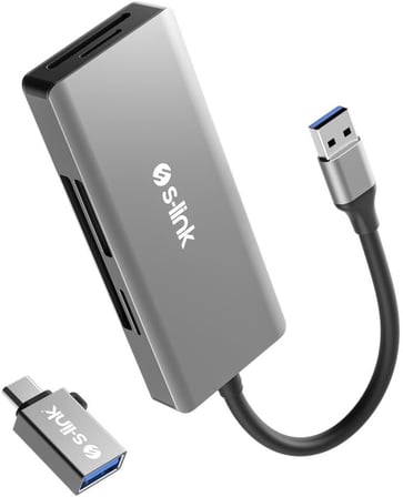 SL-CR51 Type C ve USB3.0 to CF/SD/M2 Ngff/Micro SD/MS 5 in 1 Metal Kart Okuyucu