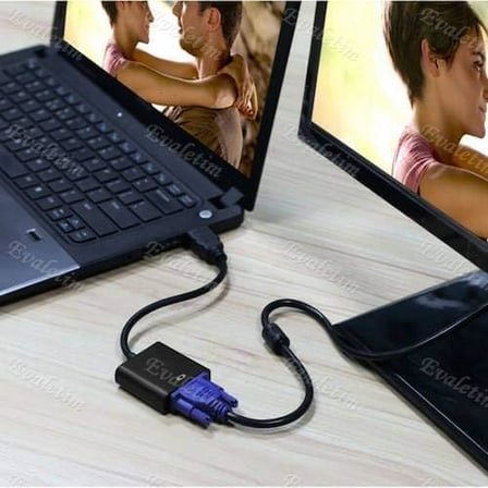4487 HDMI To Vga Monitör Tv Çevirici Dönüştürücü Kablosu, USB - VGA Adaptörler