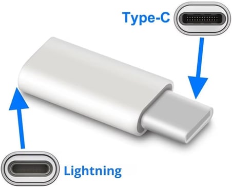 A-6004 Type-C To Lightning Şarj Data Çevirici Dönüştürücü Adaptör x 2 Adet