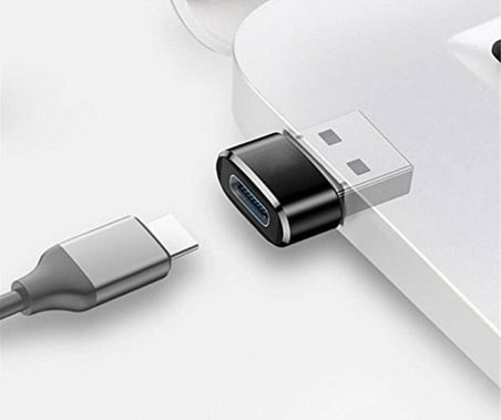 2944 USB 3.0 To Type-C Şarj Data Çevirici Dönüştürücü Adaptör - Dişi USB'den Type-C Soketine Çevirir - İki Ucu Type-C Olan Kablo İle Standart USB Üzerinden Şarj Edilir (1)