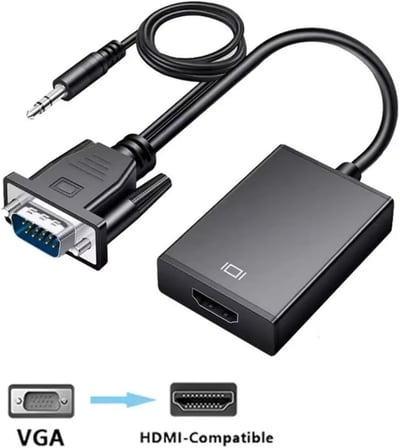 VGA to HDMI Çevirici Adaptör 3.5 Mm Ses Girişli (HDMI Çıkışı Vga ya dönüştürmez)
