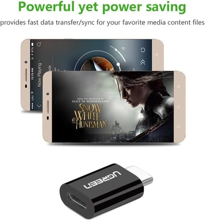 Micro USB to Type-C Dönüştürücü Adaptörü, Siyah