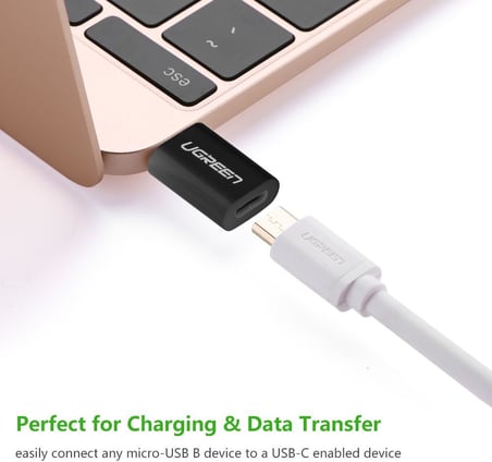 Micro USB to Type-C Dönüştürücü Adaptörü, Siyah