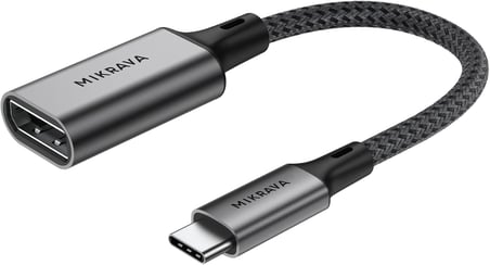 USB C DisplayPort Adaptörü 8K@60Hz 4K@240Hz 2K@360Hz, Thunderbolt 3/4/5 Uyumlu, Type C DP Adaptörü, iPhone 15 16 17 Serisi, MacBook iPad Pro Air, iMac, S26, Surface Pro, Dell vb. - 0.2 Metre