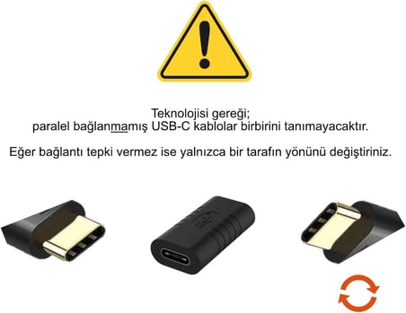 USB 3.1 Type C Dişi Dişi Adaptör Çevirici Şarj ve Data Uzatma
