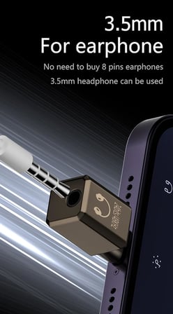 Lightning to 3.5mm Kulaklık Adaptörü Yüksek Ses Kalitesi Çevirici OTGBX