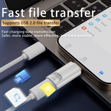 USB-C to Lightning 8Pin Adaptör, Kulaklık uyumlu 45W Hızlı Şarj, Ses + Şarj Destekli, USB 2.0 Veri Transferi OTGTO