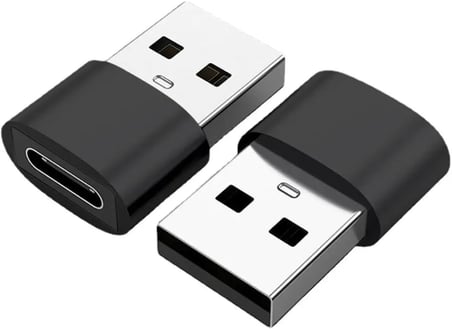 USB to Type-C Çevirici Adaptör | USB Girişli Cihazlardan Type-C Kablo Kullanımı için Tak-Çalıştır Dönüştürücü Siyah