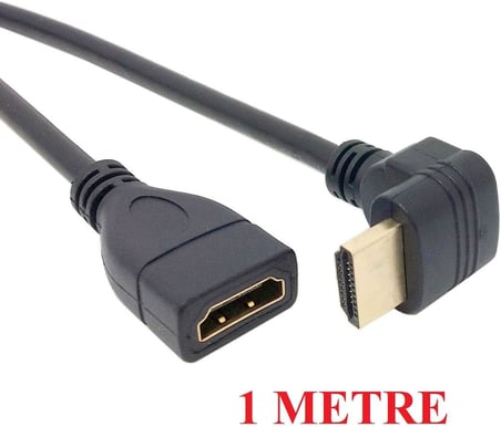Al-4667 HDMI Dişi Erkek Uzatma 90 Derece Dirsek Kablosu 1 Metre