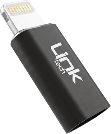 LinkTech Type-C to Lightning Dönüştürücü Adaptör, USB 3.1 Hızlı Şarj (3A) ve 5 Gbps Veri Aktarımı, iPhone ve iPad Uyumlu Kompakt Şarj Çevirici (Siyah)