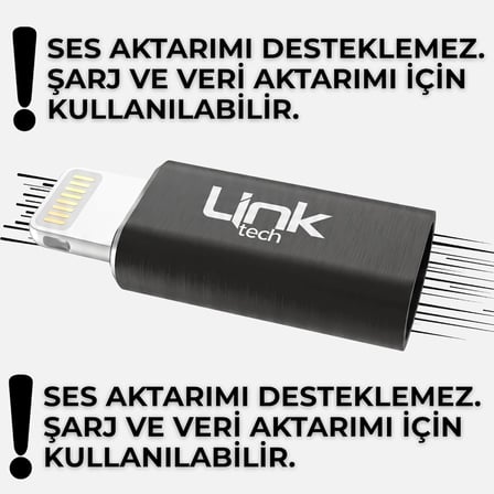 LinkTech Type-C to Lightning Dönüştürücü Adaptör, USB 3.1 Hızlı Şarj (3A) ve 5 Gbps Veri Aktarımı, iPhone ve iPad Uyumlu Kompakt Şarj Çevirici (Siyah)