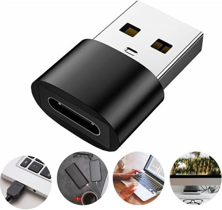 ADS-613 USB 3.1 To Type-C 10 Gbps Gen2 Yüksek Hızlı Data Şarj Çevirici Dönüştürücü Adaptör Siyah x 2 Adet
