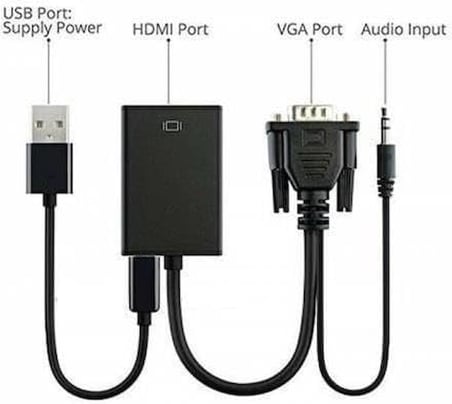 Vga To Hdmi Çevirici Dönüştürücü Adaptör Kablosu
