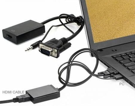 Vga To Hdmi Çevirici Dönüştürücü Adaptör Kablosu