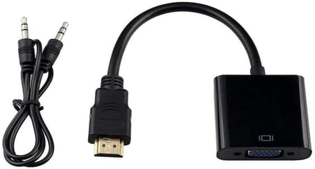 HDMI TO VGA DÖNÜŞTÜRÜCÜ + SES KABLOSU SİYAH