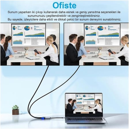 HD09 USB to HDMI VGA 1080P Çevirici Hub Adaptör