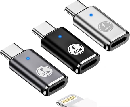USB C - Adaptörü, 3'lü Paket Hızlı Şarj Dönüştürücü, Type-C Cihazlar İçin 35W Kulaklık Adaptörü