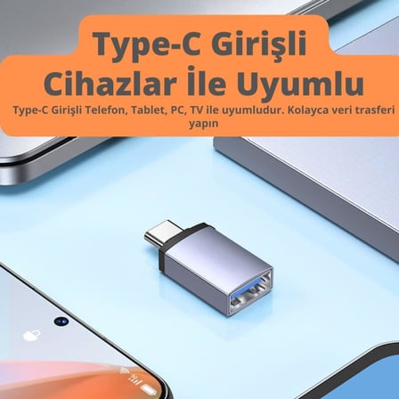 Jasoz Type-C to USB 3.1 Dönüstürücü Adaptör Mini OTG 10Gbps Veri Aktarım Type-c Dönüştürücü