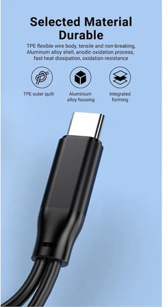 GA50 2in1 Type-C 60W PD Hızlı Şarj ve Ses Aktarımı Kulaklık Aux Dönüştürücü iPhone ile Uyumlu Alüminyum Kasa