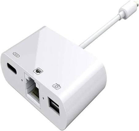 Iphone 7 8 X 11 11 Pro 12 13 13 14 Pro Max ile uyumlu ve Ipad Uyumlu Usb Ethernet Lightning Şarj Adaptörü 3in1