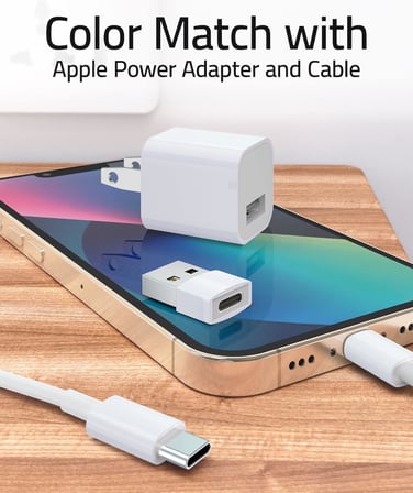USB - USB C Adaptörü 4 Paket, Tip C Dişi - USB Erkek Dönüştürücü Güç Şarj Kablosu Adaptörü MagSafe Apple Watch Serisi 10/SE/Ultra 2 iPhone 17 E Air Pro Max AirPods Pro ile Uyumlu, Beyaz