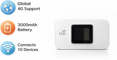 4G LTE Mobil WiFi Router SIM Kartlı Taşınabilir Modem, 3000mAh Batarya 14 Saat Kullanım, 300Mbps Hız, 10 Cihaz Bağlantı, Type-C Şarjlı Ekranlı Cep WiFi Hotspot