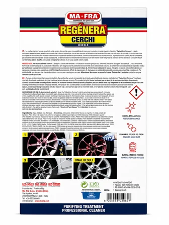 MA-FRA Regénera Cerchi Wheels Demir Tozu Temizleme ve Jant Dekontaminasyon Kiti
