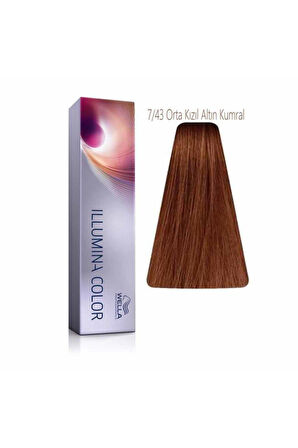 Wella İllumina 7/43 Orta Kızıl Altın Kumral Saç Boyası 60 ml