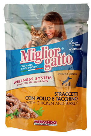 Miglior Gatto Tavuk & Hindi Parçalı Pouch 100Gr. 24'Lü