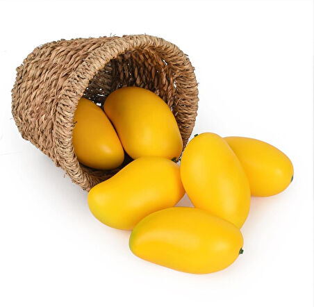 Yapay Meyve 6lı Paket Sarı Mango Fruit Tropik Meyve 12*7cm 1adet