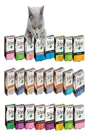 Schesir  Karışık Kedi Konserve Maması (24 Adet) 
