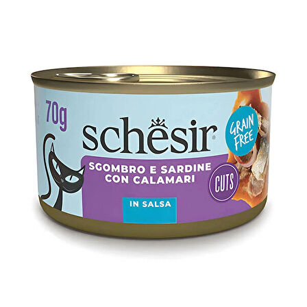 Schesir Tamamlayıcı Sardalya ile Uskumrulu Sos İçinde Kedi Konservesi 70 gr