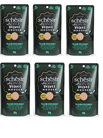 Schesir After Dark Velvet Mousse Tavuk ve Bıldırcın Yumurtalı Yetişkin Kedi Konservesi 80 Gr x 6 Adet