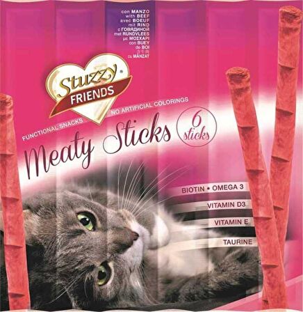 Stuzzy Friends Sığır Etli Çubuk Yetişkin Kedi Ödülü 6x5 g 