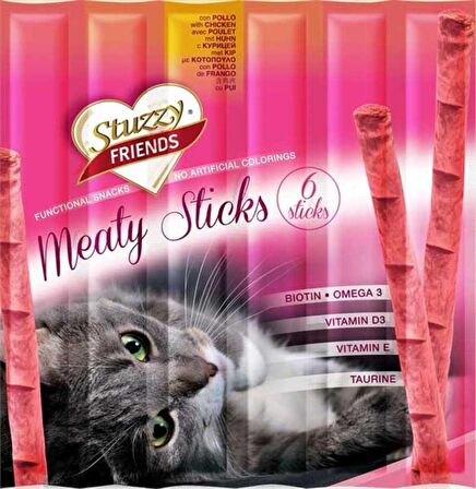 Stuzzy Friends Tavuklu Çubuk Yetişkin Kedi Ödülü 6x5 g 