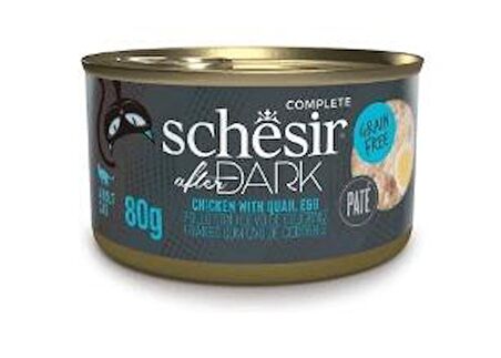 Schesir After Dark Ezme Tavuklu ve Bıldırcın Yumurtalı Yetişkin Kedi Konservesi 80 Gr