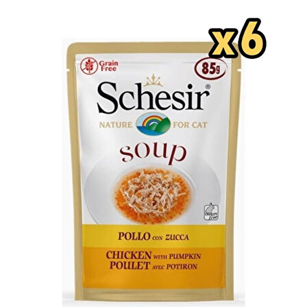 Schesir Tavuklu Balkabaklı Kedi Çorbası 85 Gr x 6 Adet