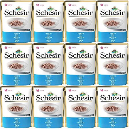 Schesir Jöle İçinde Ton Balıklı Yavru Kedi Konservesi 85gr *12 Adet