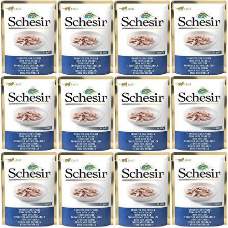Schesir Jelly Ton Balıklı ve Levrekli Pouch Kedi Konservesi 85 Gr*12 Adet