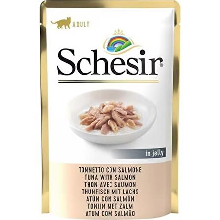 Schesir Jelly Ton Balıklı Somonlu Pouch Kedi Konservesi 85 Gr 6'lı
