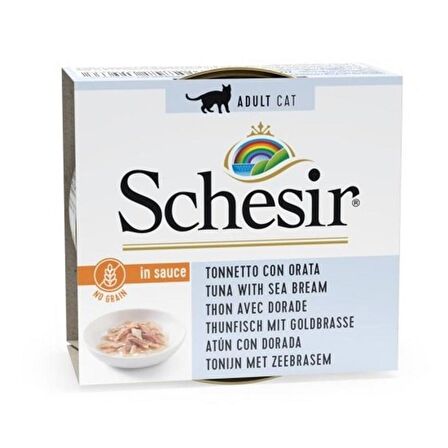 Schesir Soslu Ton Balıklı Çipuralı Kedi Konservesi 70 Gr X 6 Adet