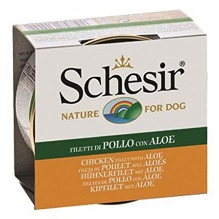 Schesir Aloevera Tavuklu Yetişkin Köpek Konservesi 150 Gr X 6 Adet