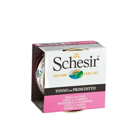 Schesir Jelly Ton Balığı ve Jambon Jöle İçinde Yetişkin Kedi Konservesi 85Gr X 6 Adet