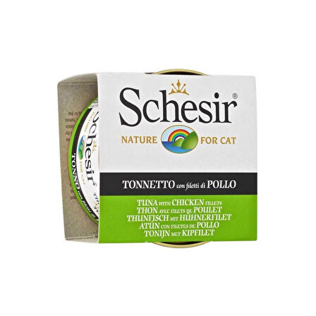 Schesir Ton Balıklı ve Tavuk Etli Yetişkin Kedi Konservesi 85 Gr (12 Adet)