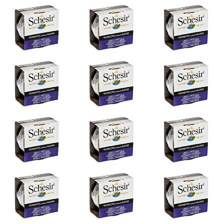 Schesir Ton Balıklı ve Sığır Etli Yetişkin Kedi Konservesi 85 Gr (12 Adet)