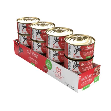 Schesir Jelly Ton Balıklı ve Karidesli Yetişkin Kedi Konservesi 85 Gr 12'li Paket