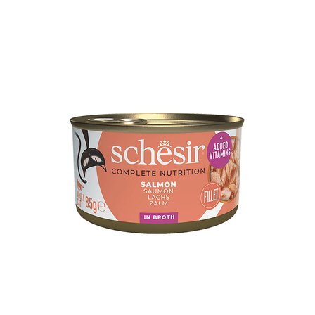 Schesir Somonlu Pişirme Suyunda Yetişkin Kedi Konservesi 85 Gr 12'li Paket